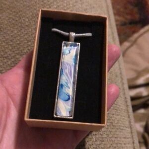 Necklace from acrylic pour painting